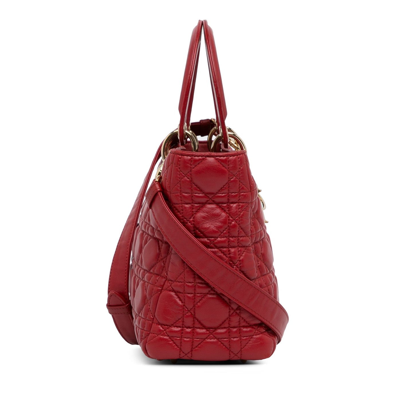 Medium Calfskin Cannage Lady Dior