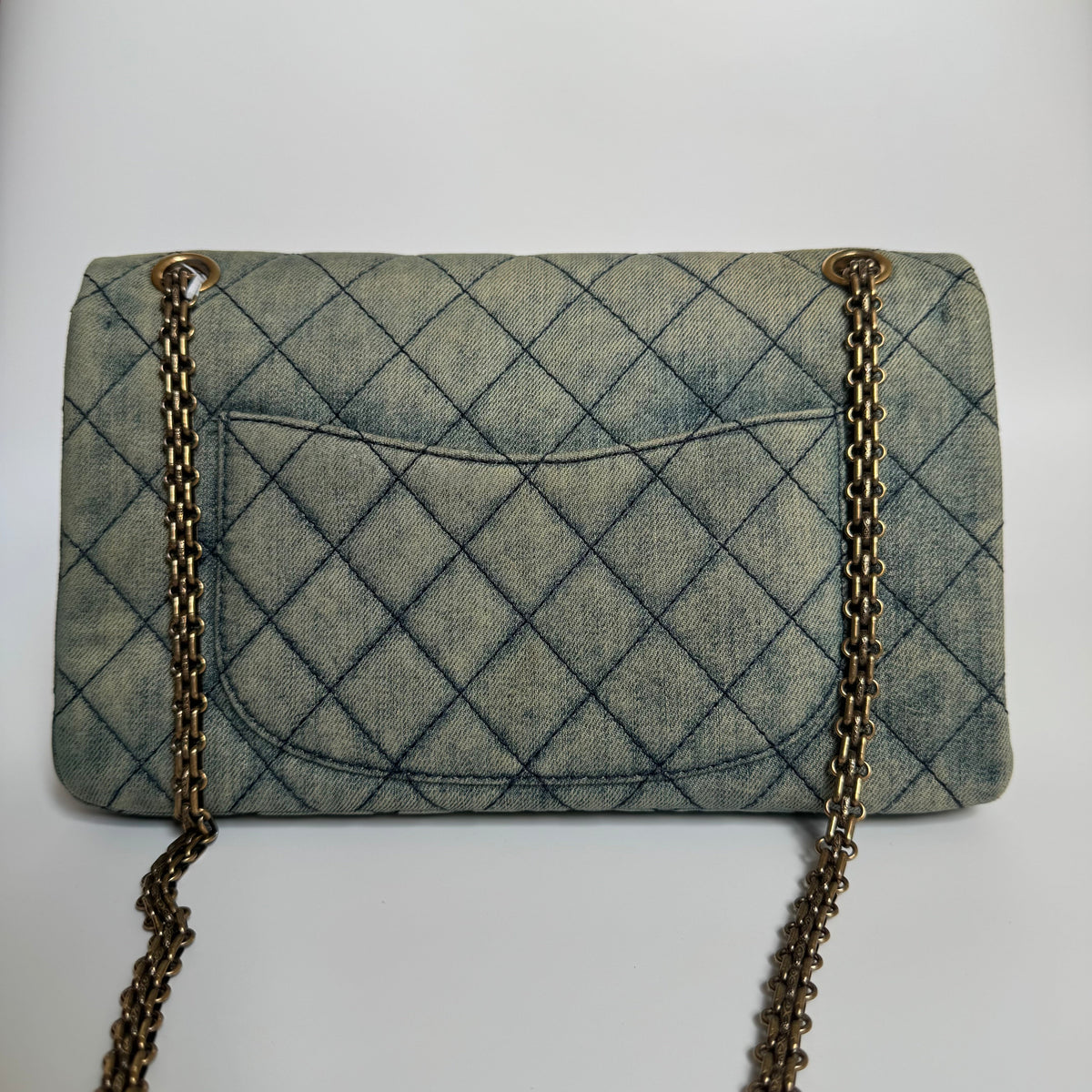 Chanel 2.55 Jumbo Double Flap Denim Gold-tone Hardware 2012