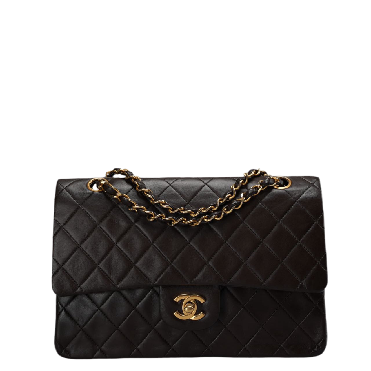 Chanel Vintage timeless Flap Bag in Chocolate Brown With Gold Hardware 24k Gold Hardware