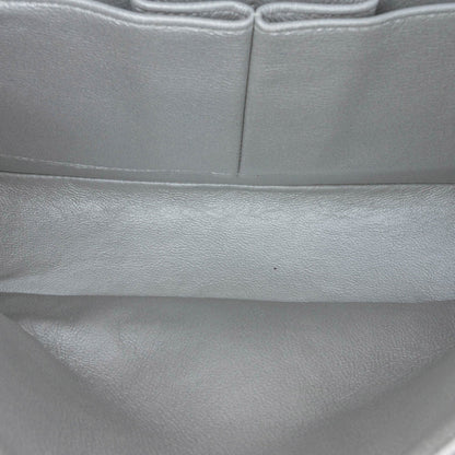 Silver Chanel Medium Classic Perforated Lambskin Double Flap Shoulder Bag