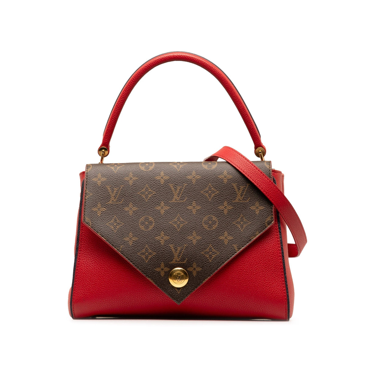 Red Louis Vuitton Monogram Double V Satchel
