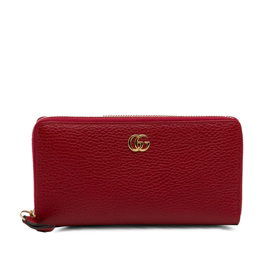 Gucci GG Marmont Zip Around Wallet Red Leather