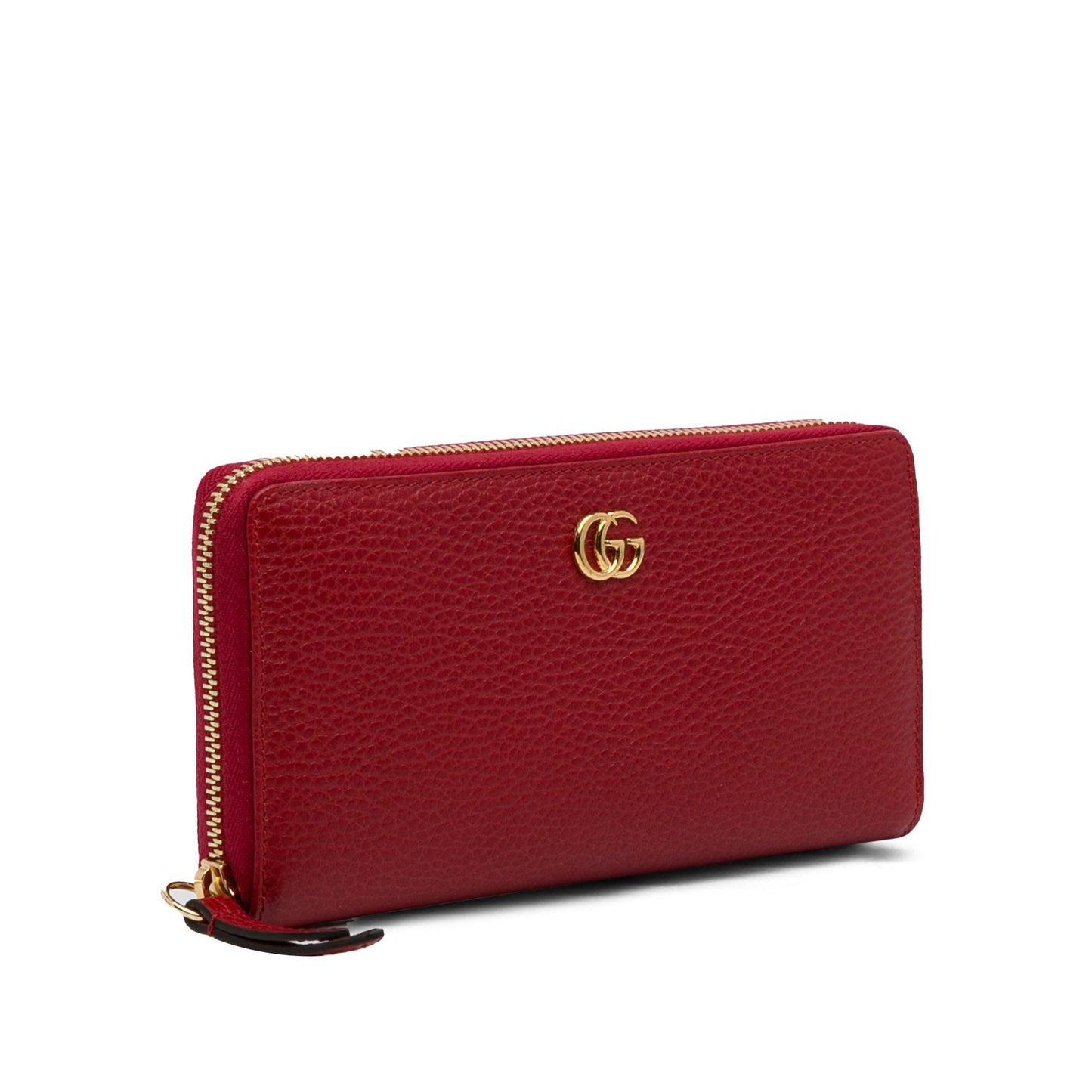 Gucci GG Marmont Zip Around Wallet Red Leather