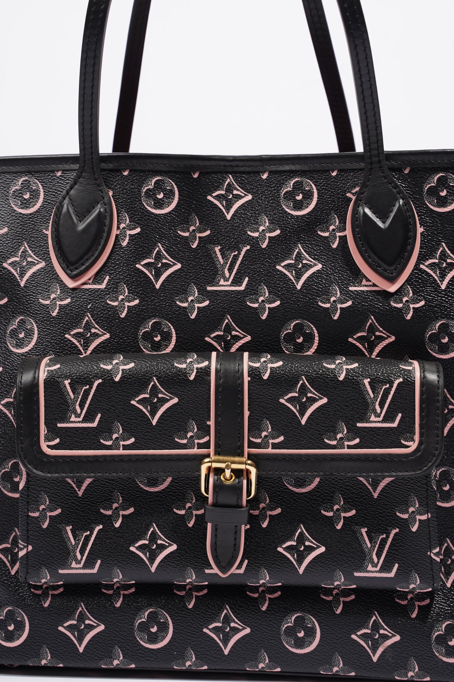 Louis Vuitton Neverfull MM Fall For You Black And Pink Monogram Coated Canvas