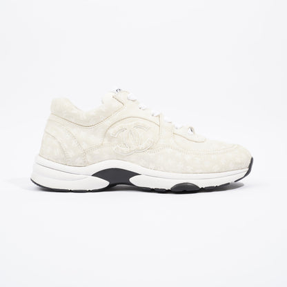 Chanel CC Logo Cream   White Suede EU 39.5 UK 6.5