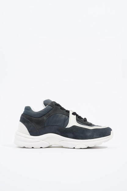 Chanel CC Logo Sneaker Navy   White Suede EU 36 UK 3