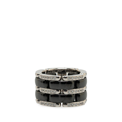 Chanel 18k Gold Diamond & Ceramic Ring Metal Ring in Excellent condition