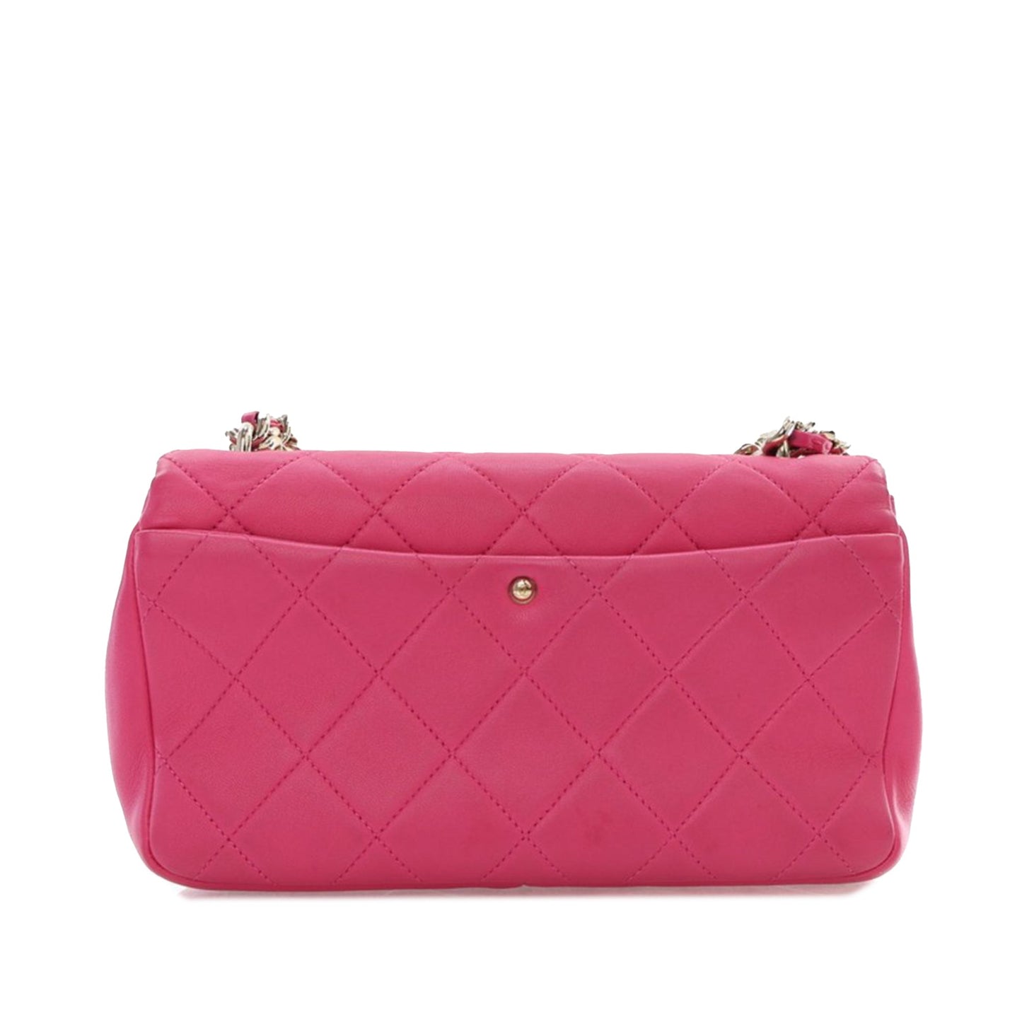 Pink Chanel Small Lambskin Elegant Chain Single Flap Satchel