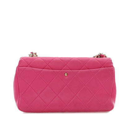 Pink Chanel Small Lambskin Elegant Chain Single Flap Satchel