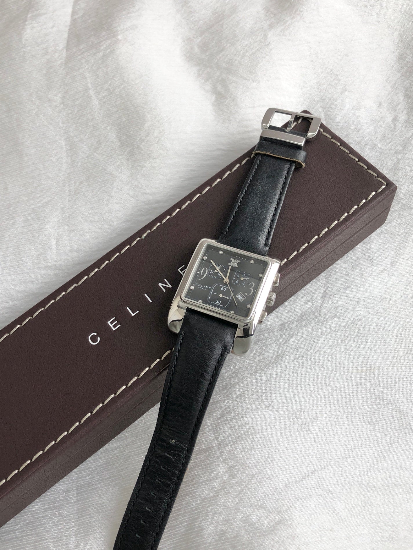 CELINE  Quartz Watch Black Vintage yvw3tu