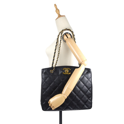 CC Turnlock Caviar Leather Bag