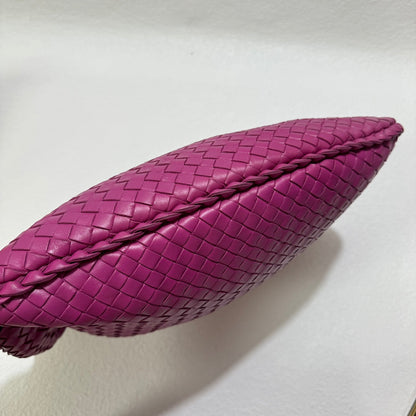Bottega Veneta Veneta Hobo Medium Deep Fuchsia Pink Intrecciato Leather Bag 40cm