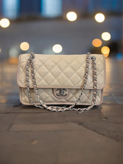 Chanel Beige Caviar Leather French Rivera