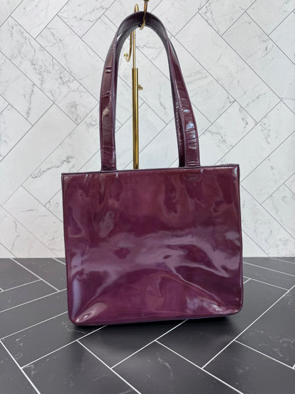 Chanel Plum Patent Leather Shoulder Bag