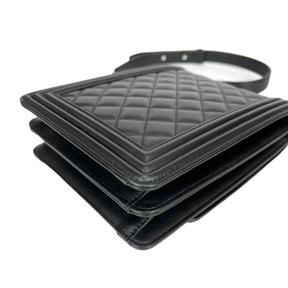 Vertical North South Boy Flap Bag in Black SHW