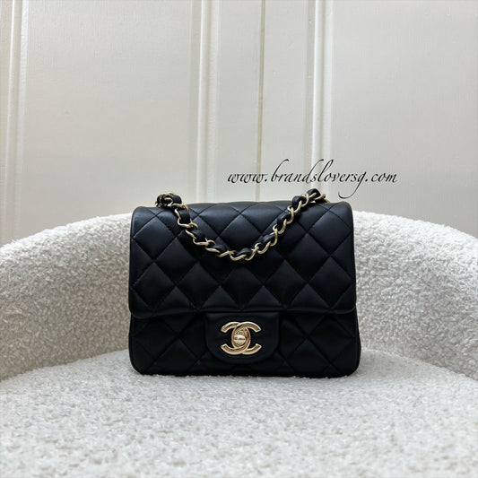 Chanel Classic Square Mini Flap in Black Lambskin and LGHW (Model: A35200)