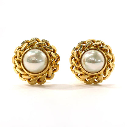 CELINE Earring Metal, Faux Pearl gold Women Secondhand