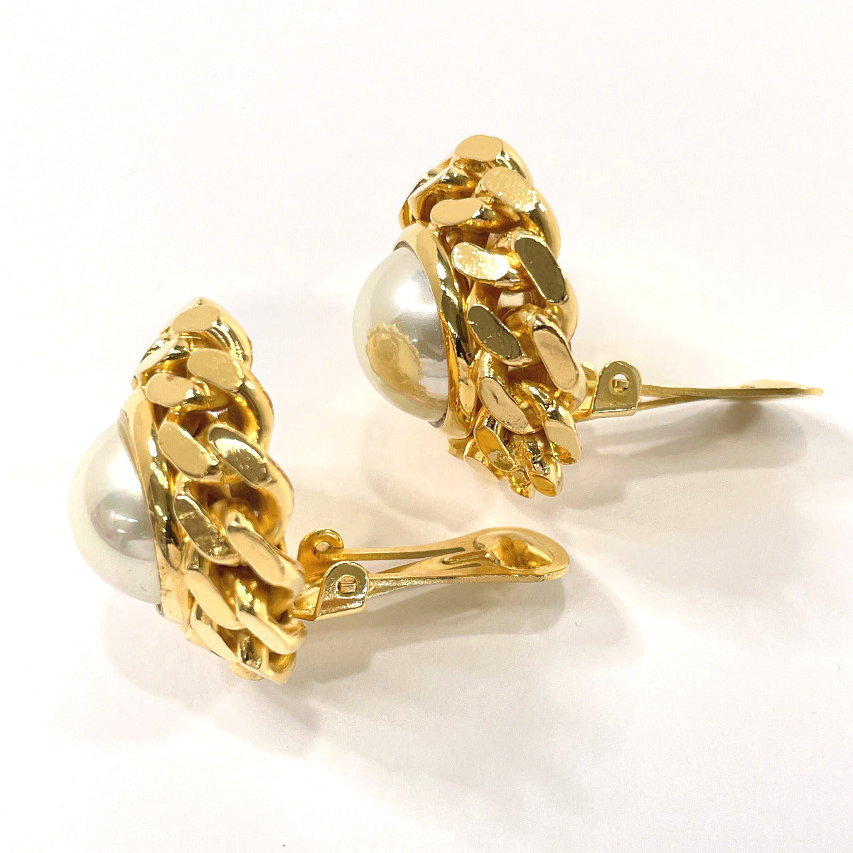 CELINE Earring Metal, Faux Pearl gold Women Secondhand
