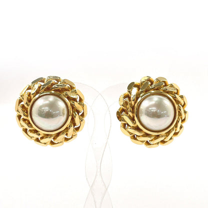 CELINE Earring Metal, Faux Pearl gold Women Secondhand