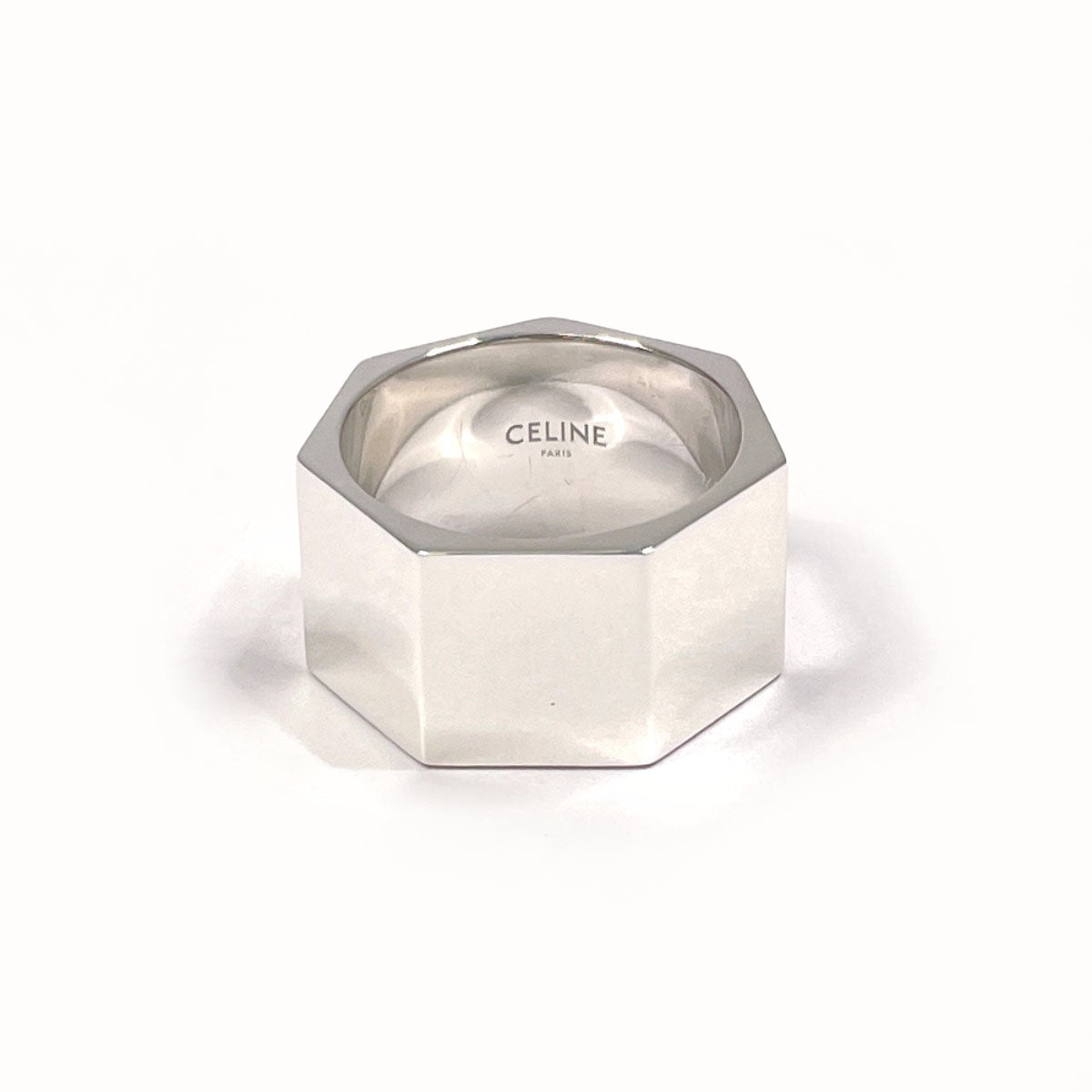 CELINE Ring Silver925 Silver Heritage Heptagon mens 58 Used