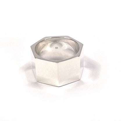 CELINE Ring Silver925 Silver Heritage Heptagon mens 58 Used
