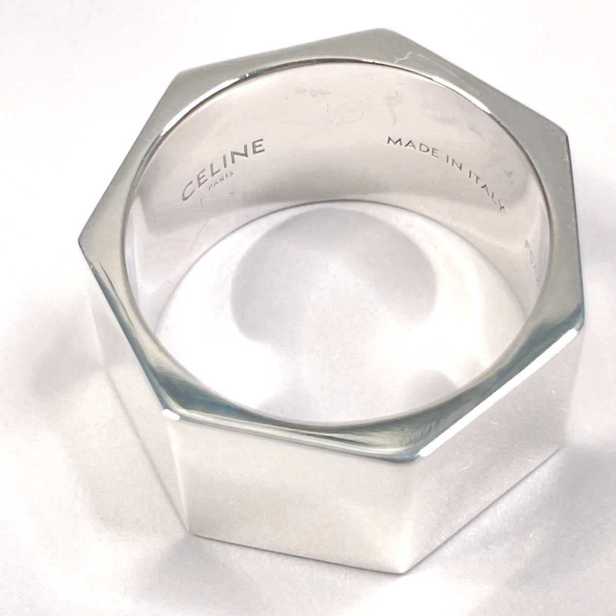 CELINE Ring Silver925 Silver Heritage Heptagon mens 58 Used