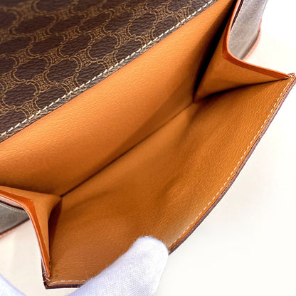 CELINE Handbag PVC, Leather Brown Macadam Women Used