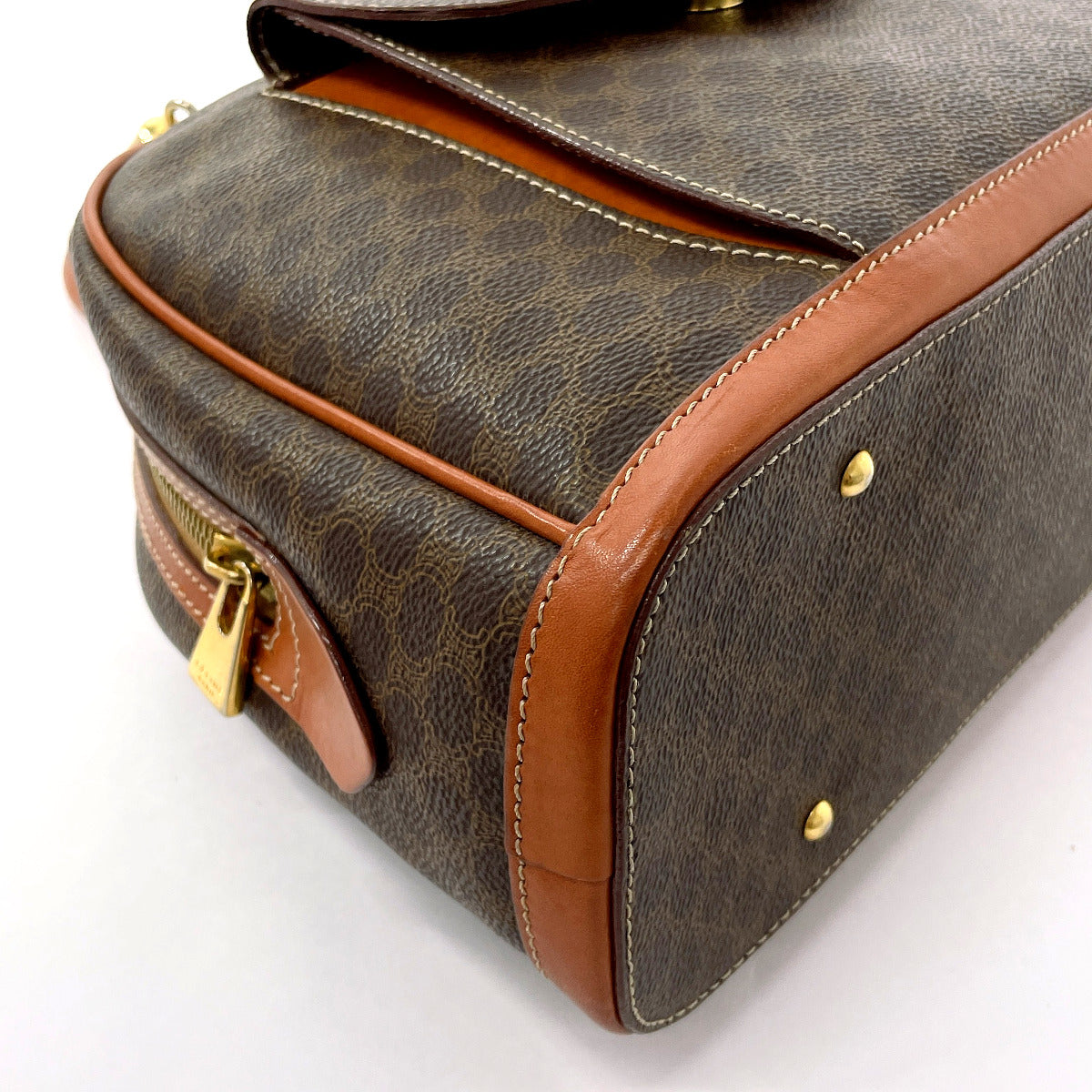 CELINE Handbag PVC, Leather Brown Macadam Women Used