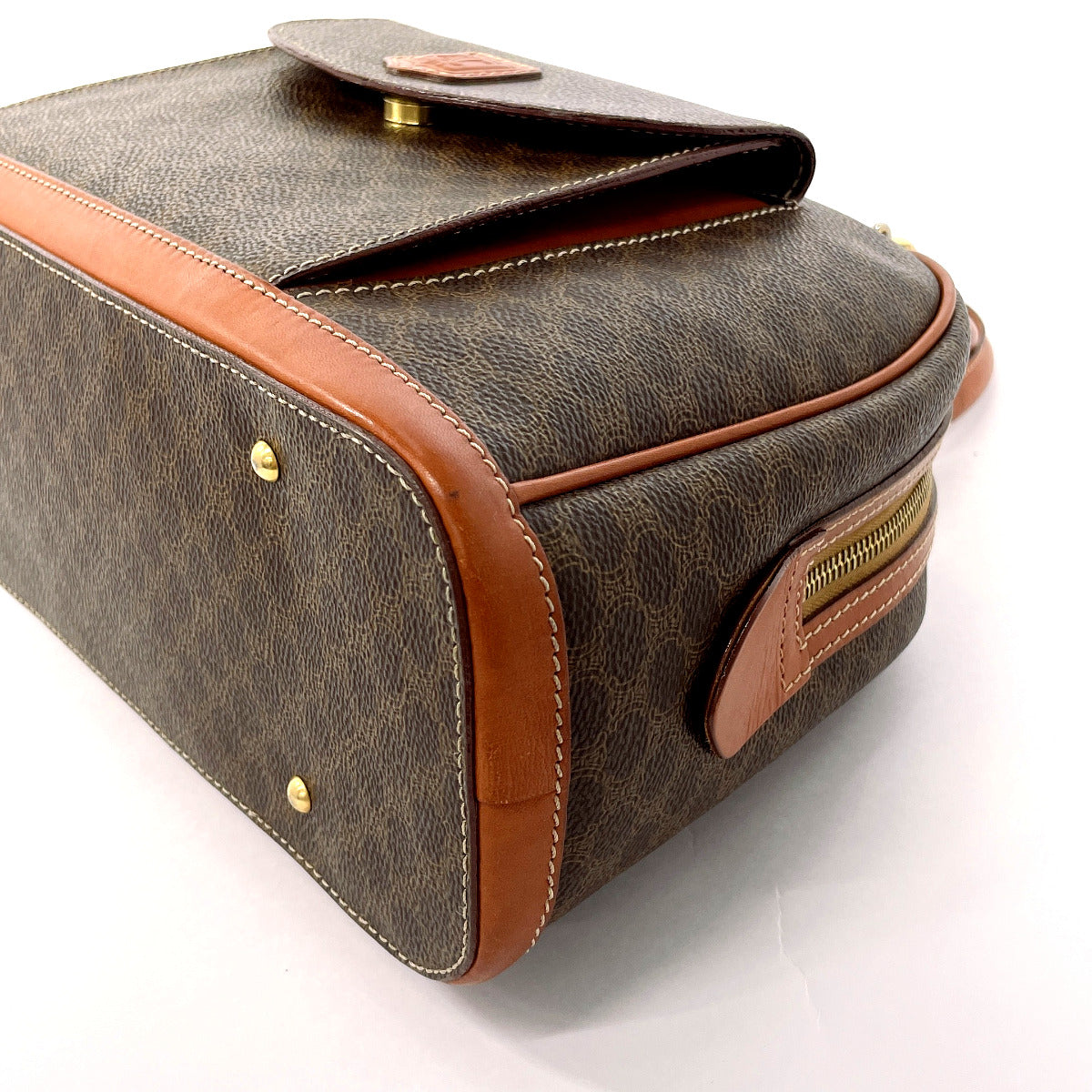 CELINE Handbag PVC, Leather Brown Macadam Women Used