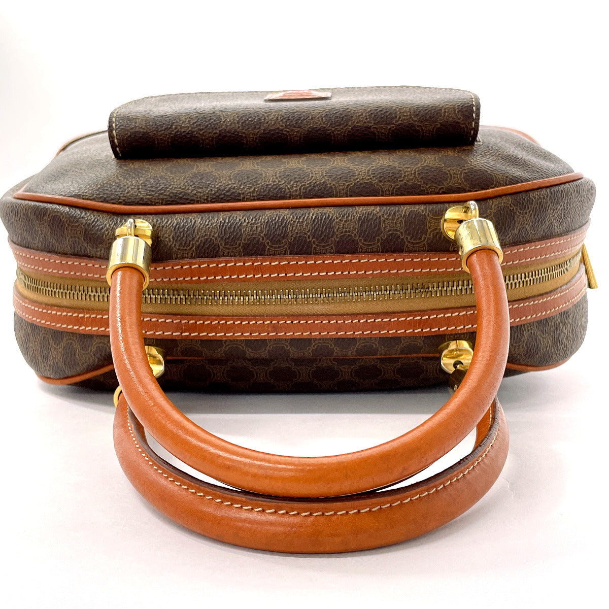 CELINE Handbag PVC, Leather Brown Macadam Women Used
