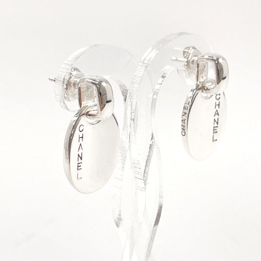 CHANEL Pierce Silver925 Silver Oval With logo