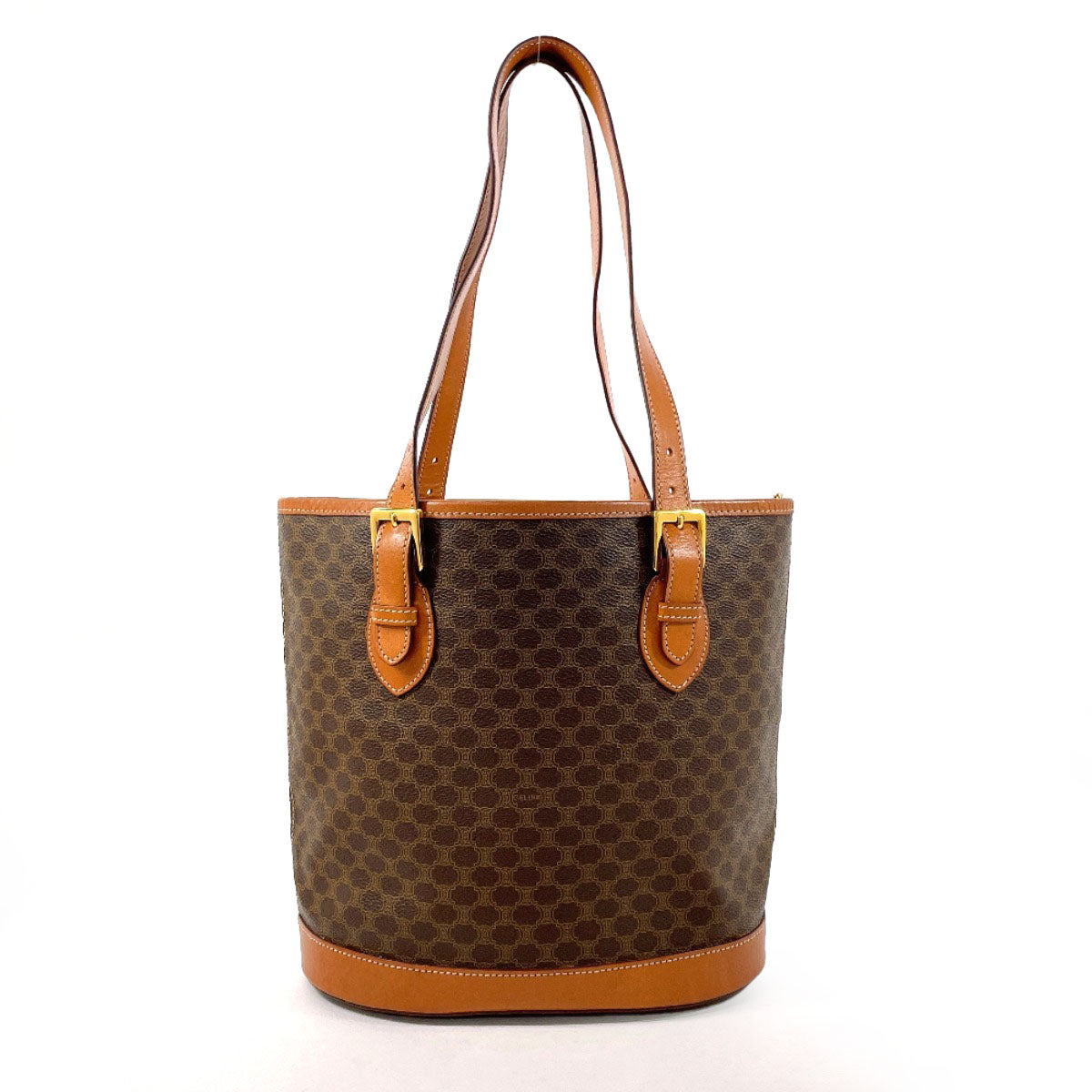 CELINE Shoulder Bag PVC, Leather Brown vintage Macadam Women Used