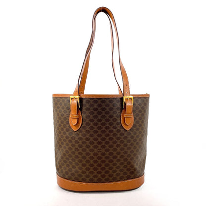 CELINE Shoulder Bag PVC, Leather Brown vintage Macadam Women Used
