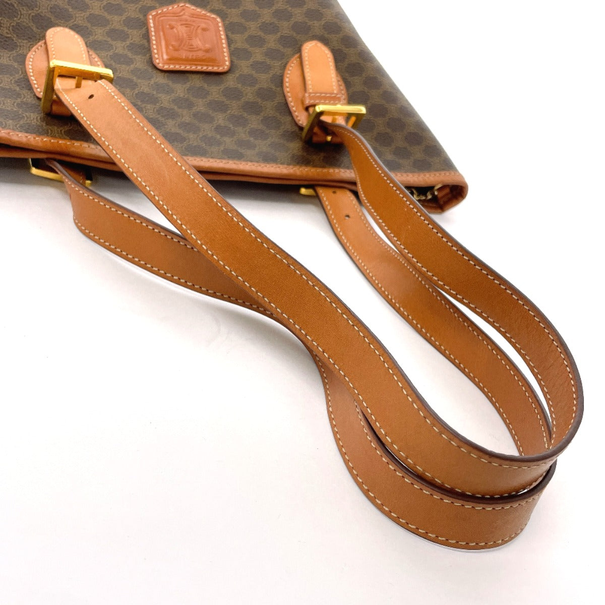 CELINE Shoulder Bag PVC, Leather Brown vintage Macadam Women Used