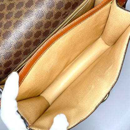 CELINE Shoulder Bag PVC, Leather Brown Macadam Women Used