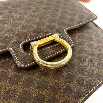 CELINE Shoulder Bag PVC, Leather Brown Macadam Women Used
