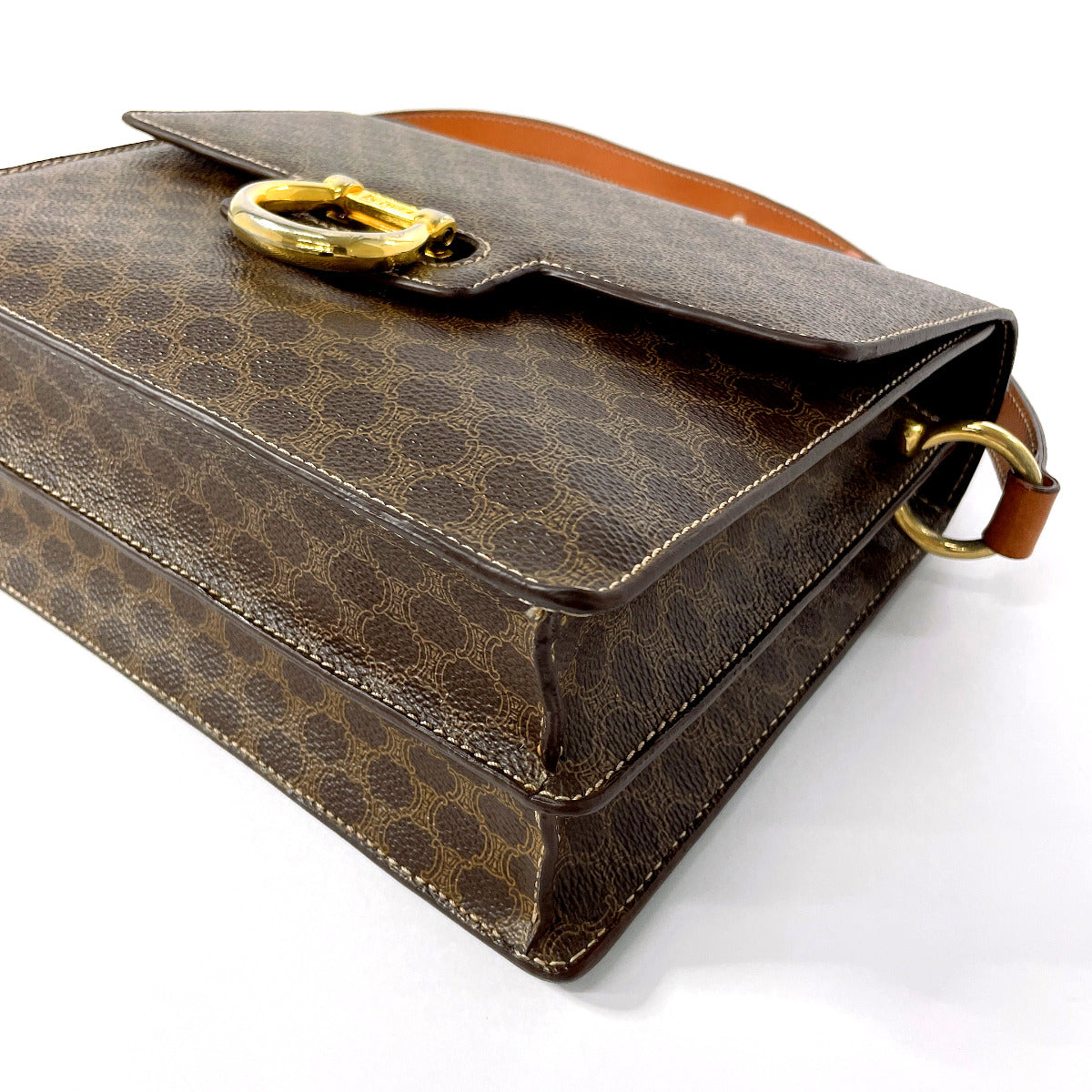 CELINE Shoulder Bag PVC, Leather Brown Macadam Women Used