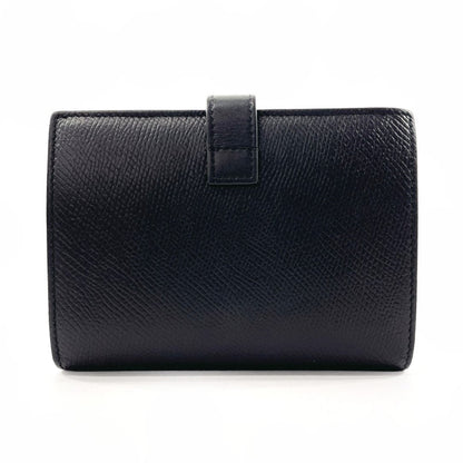 CELINE Bifold Wallet leather black Medium strap wallet Women Used