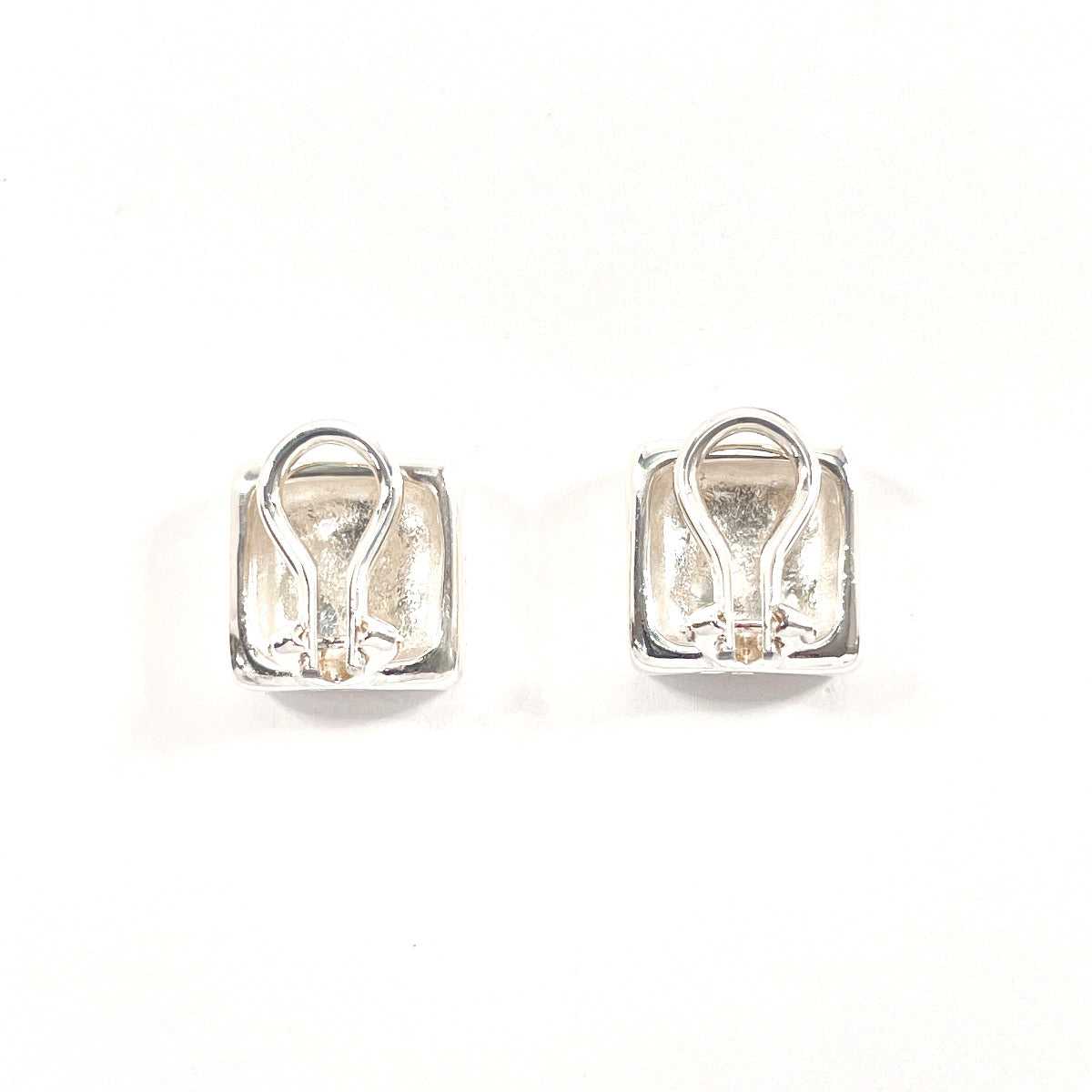 CHANEL Earring Silver925 Silver vintage square clover