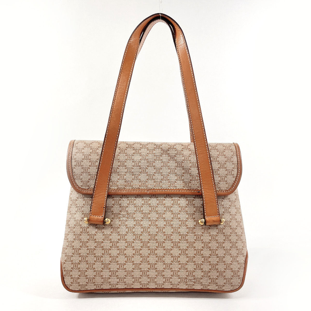 CELINE Handbag PVC, Leather Brown Macadam Women Used