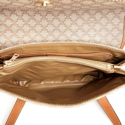 CELINE Handbag PVC, Leather Brown Macadam Women Used