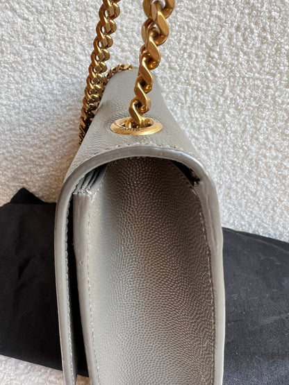 Yves Saint Laurent (YSL) Grey Small Kate with Gold Hardware