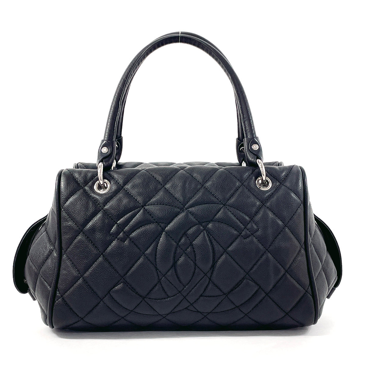 CHANEL Handbag Matt caviar skin black COCO Mark Matrasse