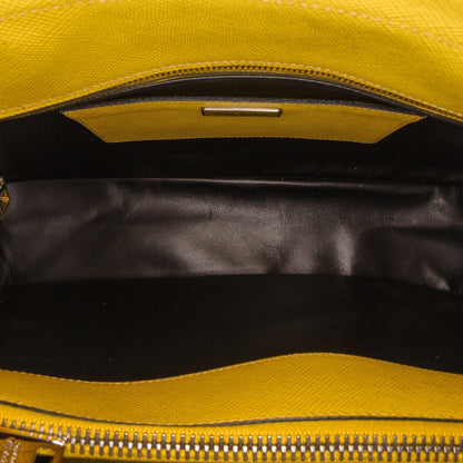 Prada Double Cuir Yellow Saffiano