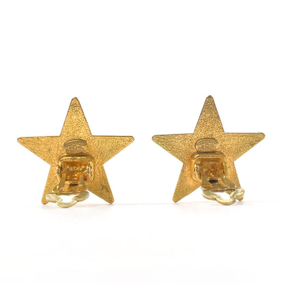 Chanel Star Coco Mark Earrings Gold