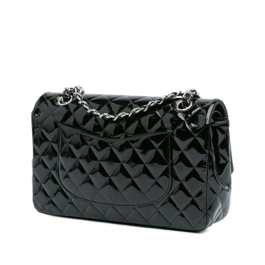 Black Chanel Medium Classic Patent Double Flap Shoulder Bag