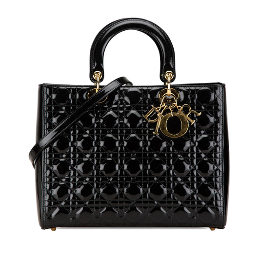 Large Patent Cannage Lady Dior