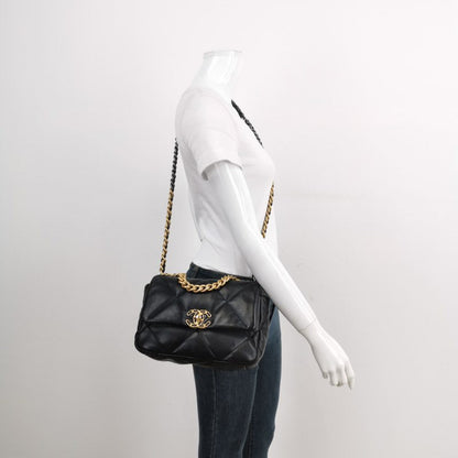 Chanel 19 Bag Small Black Lambskin Leather Crossbody Bag, 2020-2021