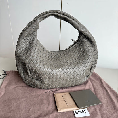 Bottega Veneta Belly Hobo Intrecciato Grey Leather Medium 40cm