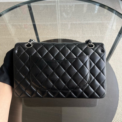 *Full Set, Receipt* Medium Quilted Lambskin Black Silver Hardware Series 19